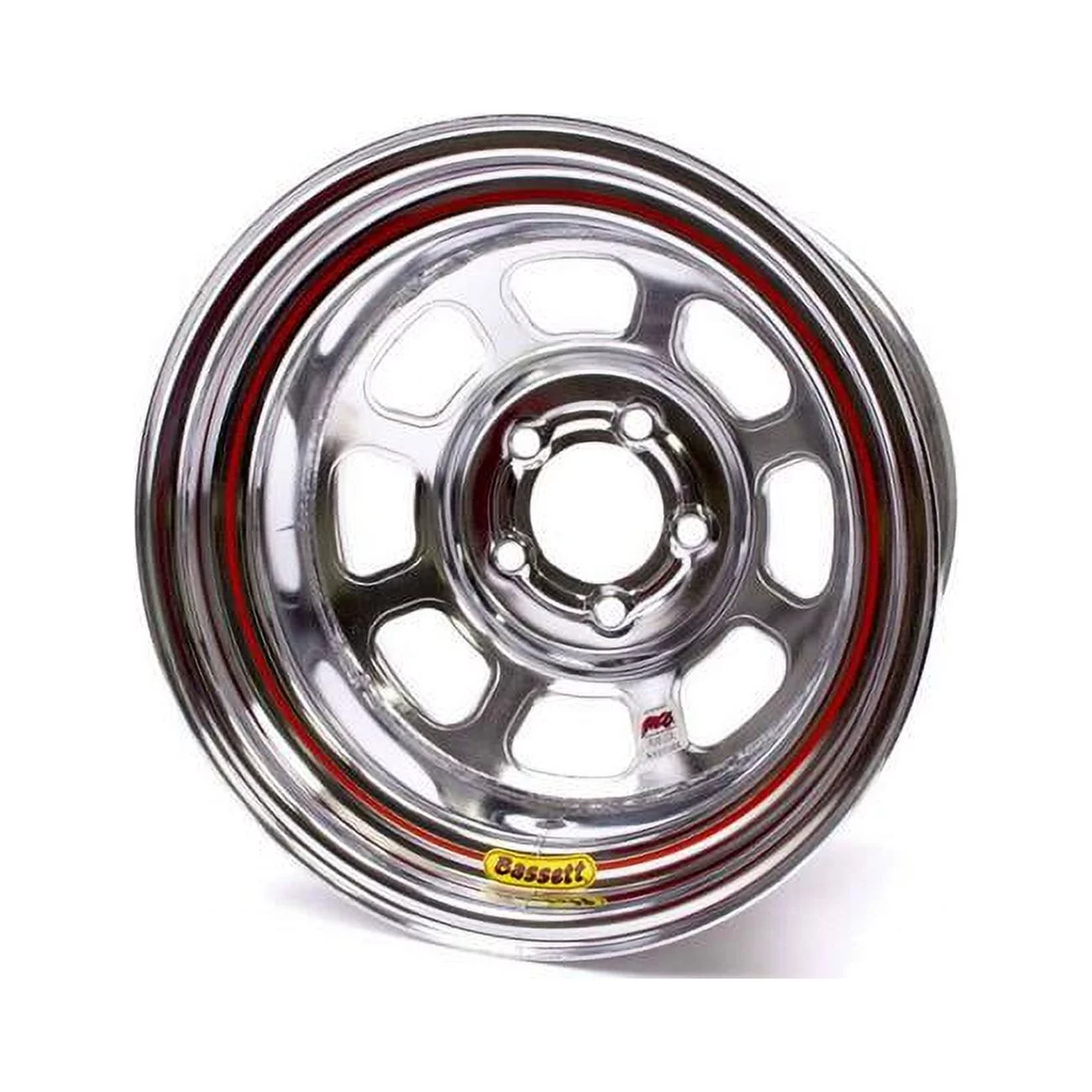Bassett 58D52IC 15 x 8 in. Steel Chrome D-Hole Wheel - 2 in. Backspace, 5 x 5 in. Bolt Pattern