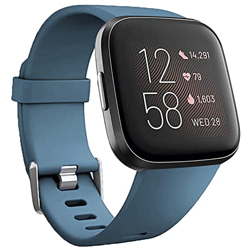 Replacement Bands Compatible with Fitbit Versa/Versa 2 / Versa Lite, Silicone Adjustable Classic Accessory Wristband Fitness Straps for Women Men Small and Large
