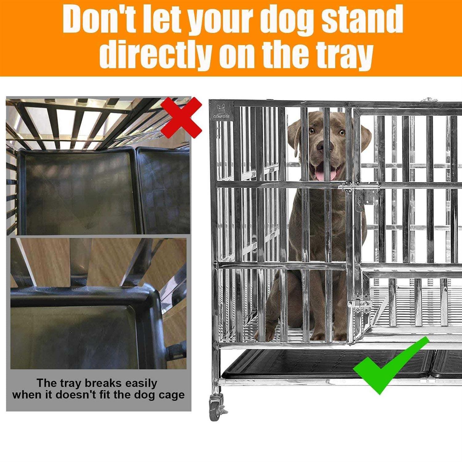 Confote Heavy Duty Stainless Steel Dog Cage Kennel Crate and Playpen for Training Large Dog Indoor Outdoor with Double Doors & Locks Design - Pet Supplies online store