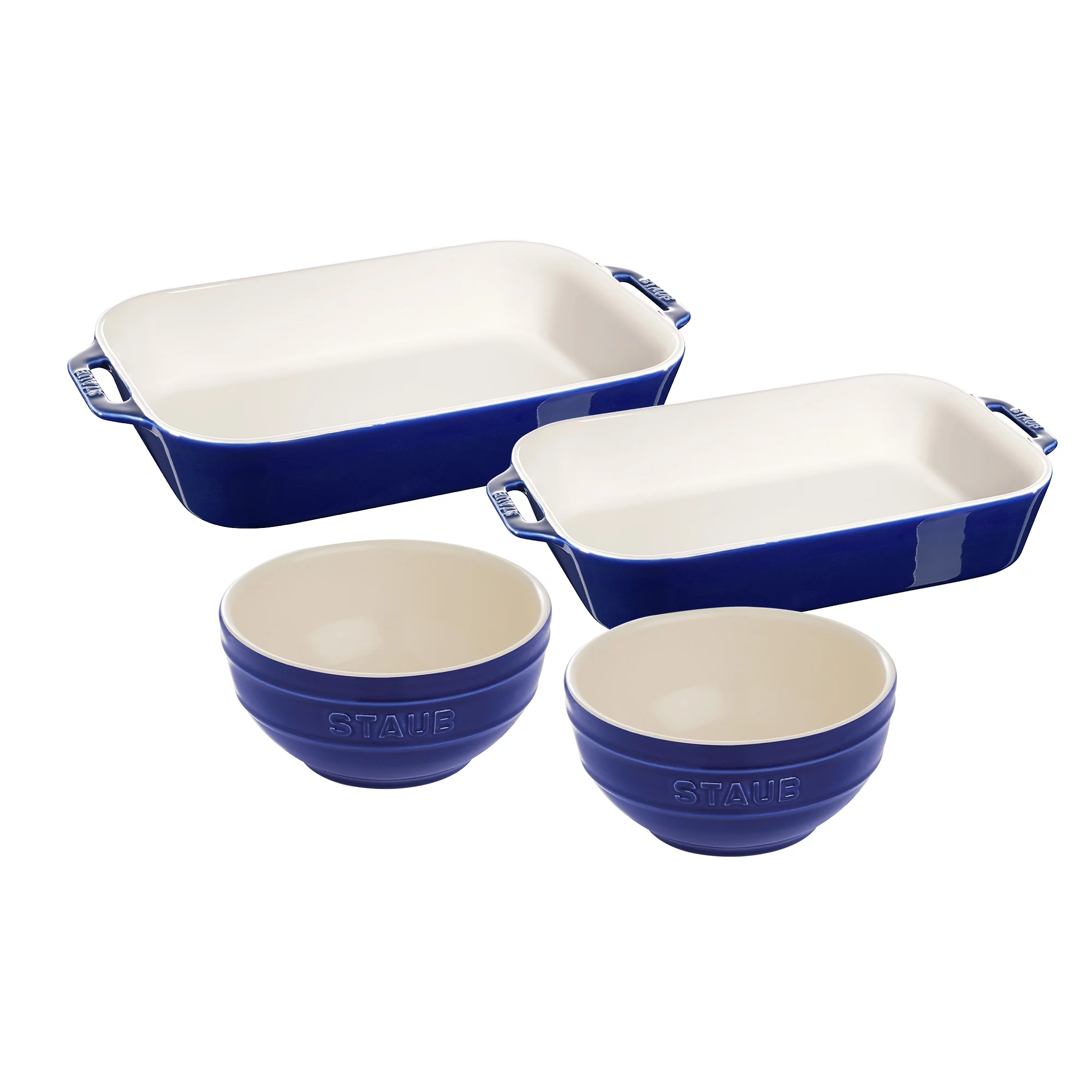 Staub Ceramic 4-pc Baking Dish Set - Dark Blue