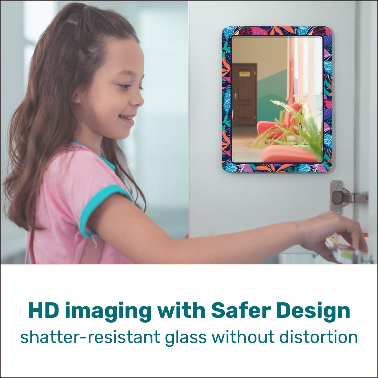 Locker Magnetic Mirrors for Girls and School Locker,Strong Magnetic Mirrors for Locker,Magnetic Locker Mirrors with Colorful Design,Locker Accessories Decorations For Girls,5 inchx7 inch,2 PackLocker