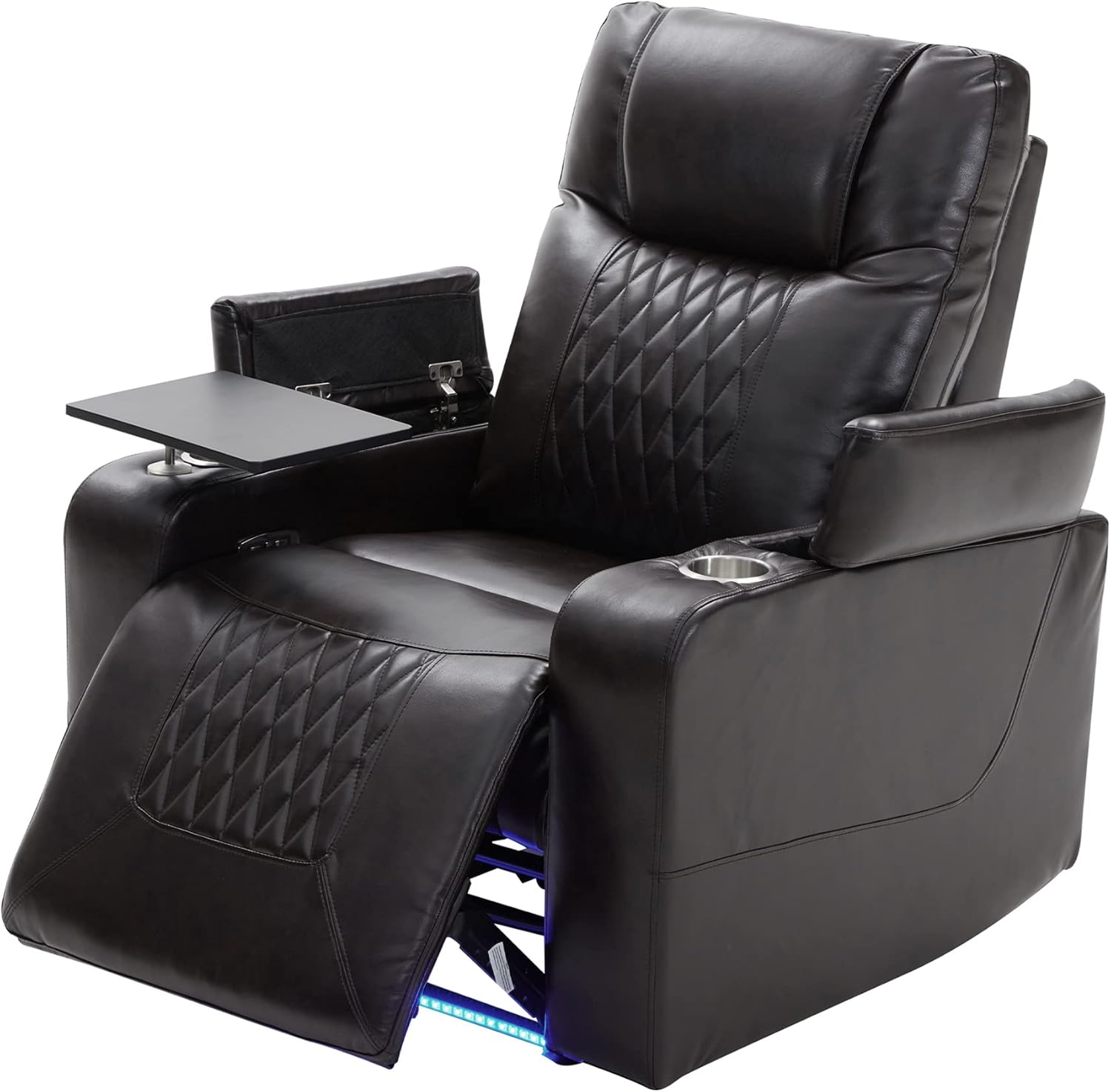 Power Recliner Chair with USB Port and Cup Holders, Home Theater Seating Reclining Chair Electric Recliners with Swivel Tray Table & Hidden Arm Storage for Living Room Bedroom