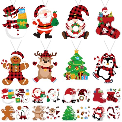 48 Sets Crafts Kits for Kids, Christmas Arts and Crafts DIY Christmas Ornaments Kit Make Your Own Craft Projects for Kids Ages 3 4 5 6 8 12