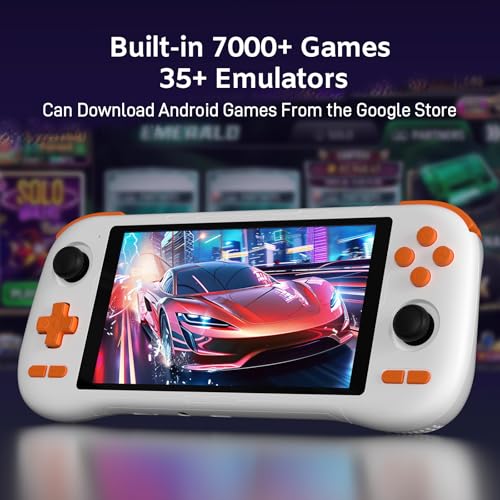 kinhank K56 Retro Handheld Game Console, Support 7000+ Games, Equipped with 64G TF Card, Android 14.0 System, Portable Retro Video Game Console, 5.5 Inch IPS Touch Screen, 2.4G/5G, BT 5.0 (64GB)