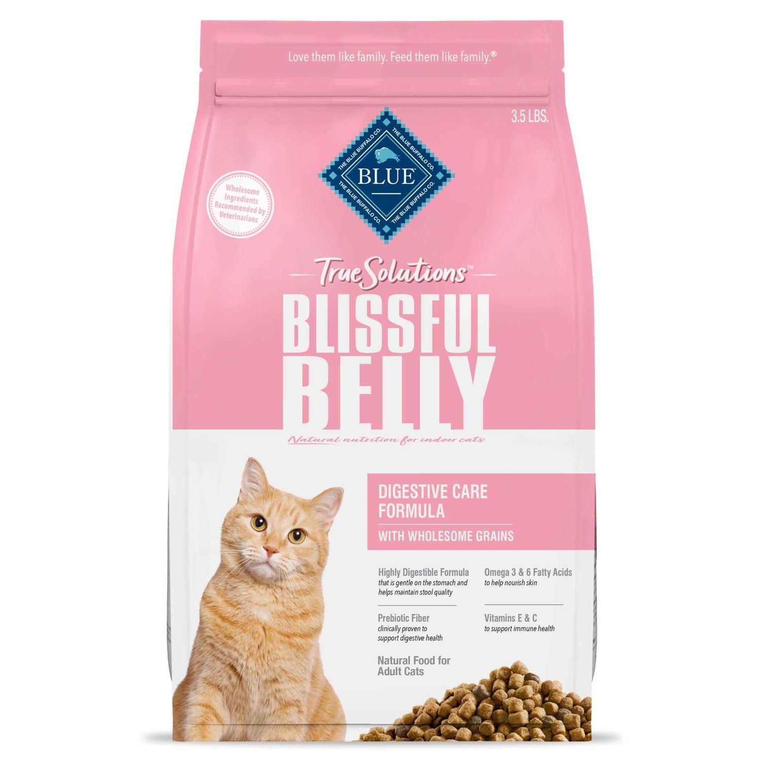 Blue Buffalo True Solutions Blissful Belly Digestive Care Adult Dry Cat Food - Pet Supplies online store