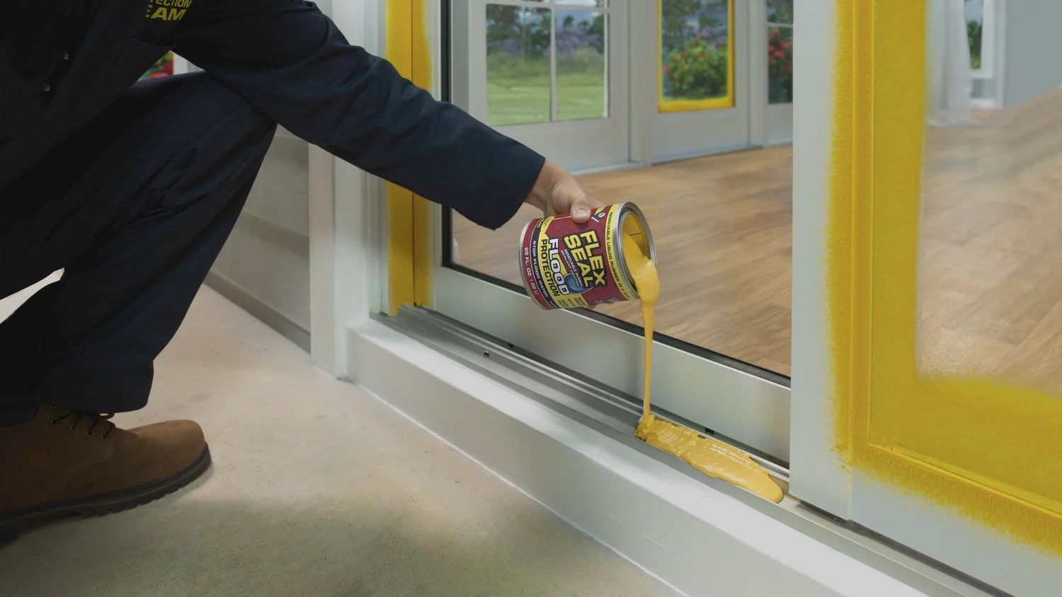 Flex Seal Flood Protection Liquid Rubber Sealant Coating, 28 fl oz, Yellow