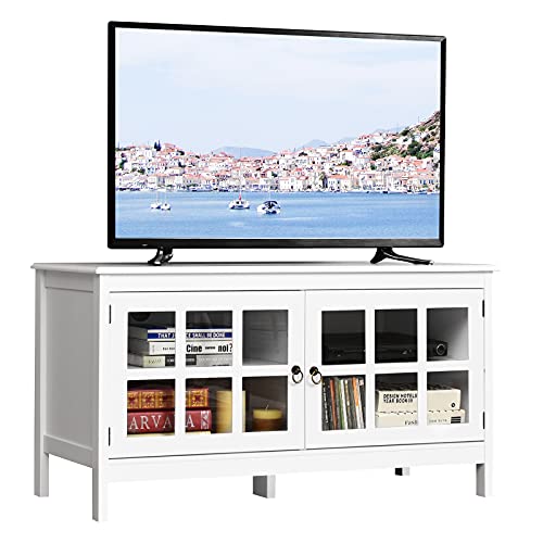 Tangkula TV Stand Cabinet, Modern Wood Large Wide Entertainment Center for TV up to 50