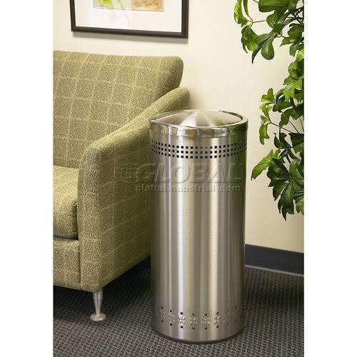 Commercial Zone 15 Gallon Swivel Lid Trash Can - Stainless Steel