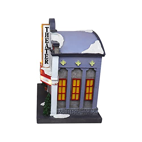 Christmas Village Sledding Down Hill - Lighted Musical Snow Village with 8 Animated Kids Going Down The Mountain