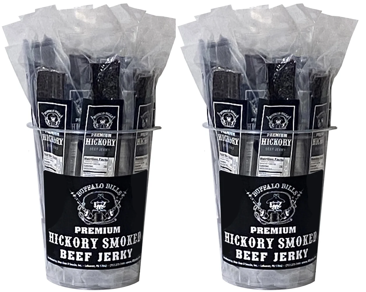 Buffalo Bills 20-ct Premium Hickory Beef Jerky Wrapped Strips (two 20-ct tubs of beef jerky strips)