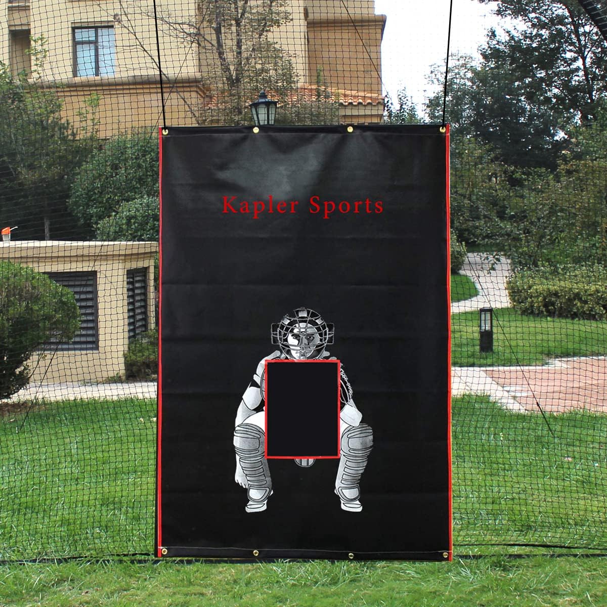 Kapler Batting Cage Backstop Baseball Softball， Vinyl Backstop Batting Cage Target with Bungees for Batting Hitting Pitching (Size/Style Options