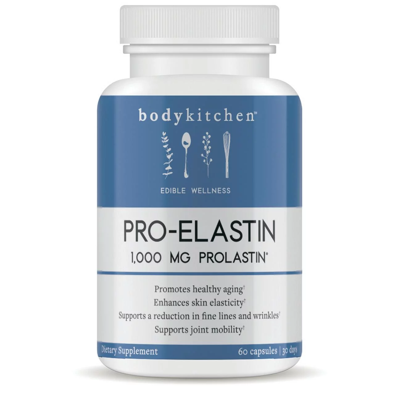 Body Kitchen Pro-Elastin 1,000 mg Supplement, 60 Veggie Capsules
