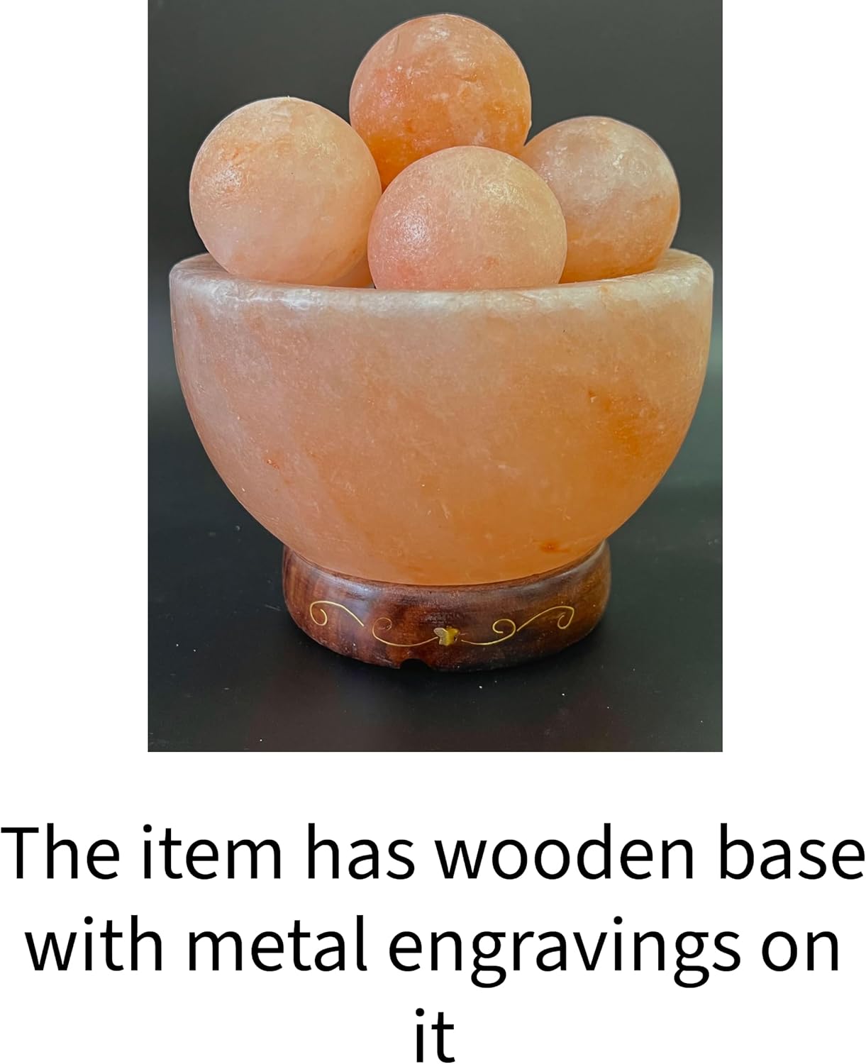 Apex Global Himalayan Fire Bowl Salt Lamp with 6 Massage Balls Premium Quality with Dimmer Switch and Extra Bulb (6 inches, 8 lbs.) Unique Gift Idea