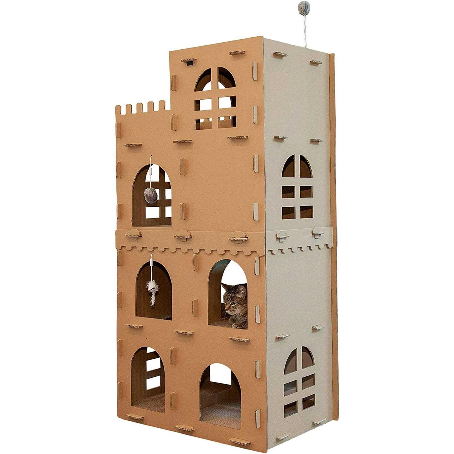 FurHaven Corrugated Cat Scratcher House with Catnip - Pet Supplies online store