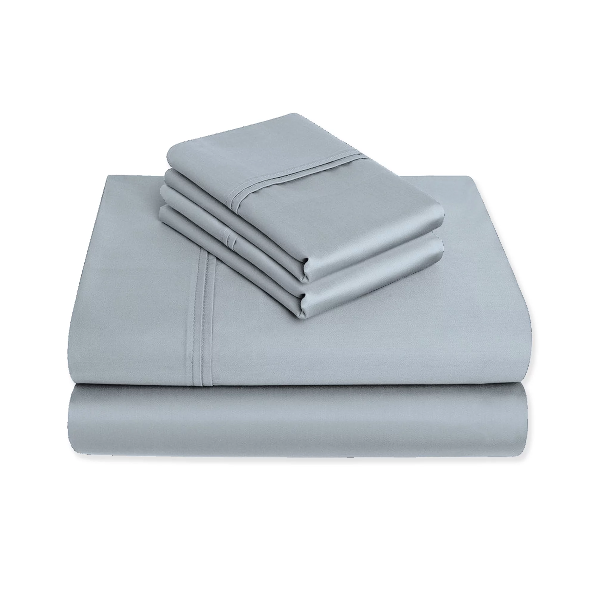 Purity Home 400 Thread Count 100% Cotton Sateen Weave Sheet Set, Full Size, Light Blue
