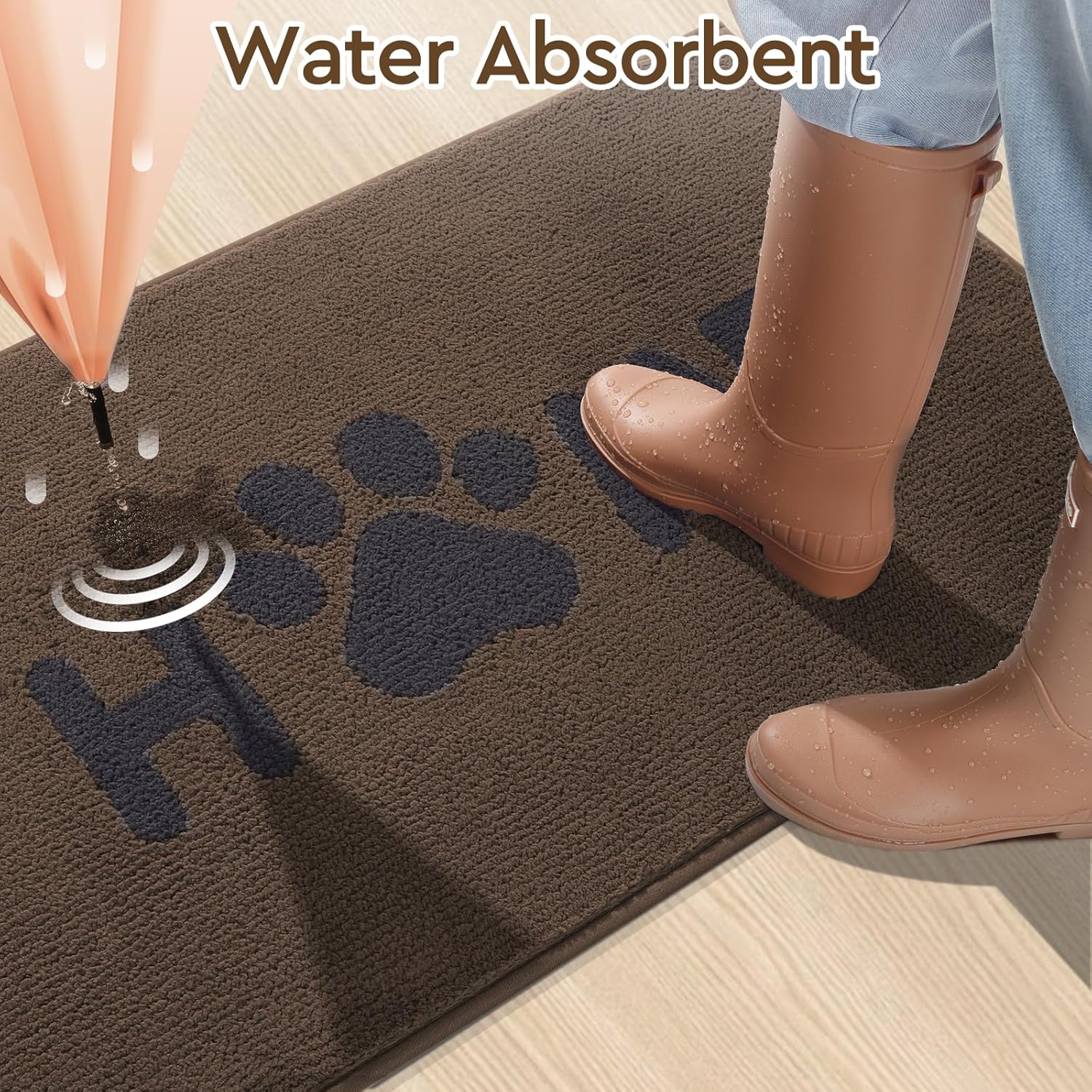 Door Mat Indoor, Welcome Front Door Mats Non Slip Entrance Mat, Absorbent Resist Dirt Entryway Rug, Inside Doormat Floor Mats for Home, Entrance, Entry, 20