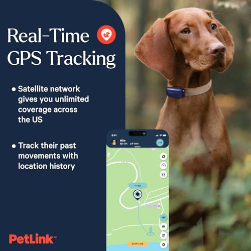 GPS Dog Tracker - Real-time Pet Tracker Collar - Waterproof Dog GPS Tracker with Virtual Fence