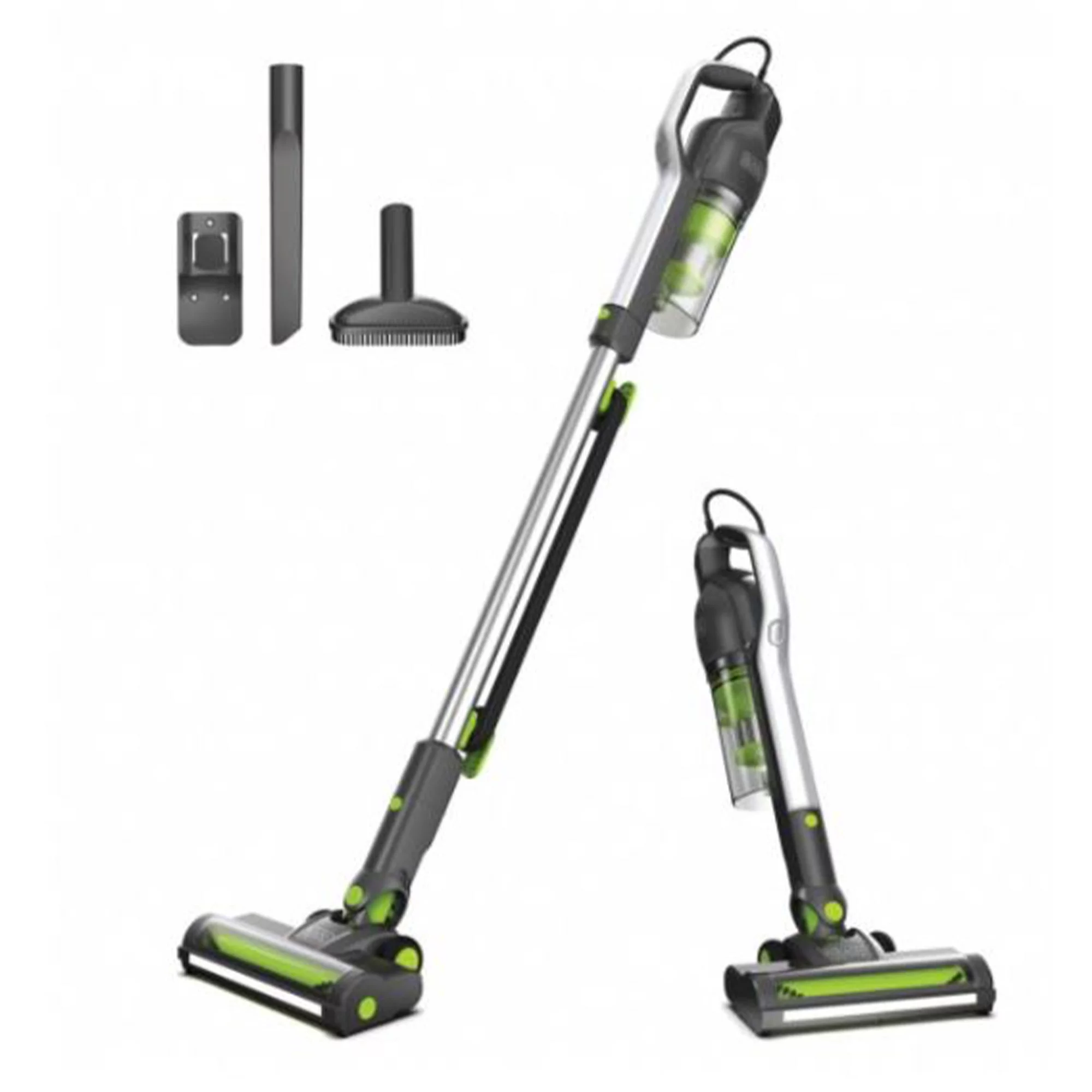 Black and Decker Stick Vacuum Cleaner with HEPA Filter, Gray and Green