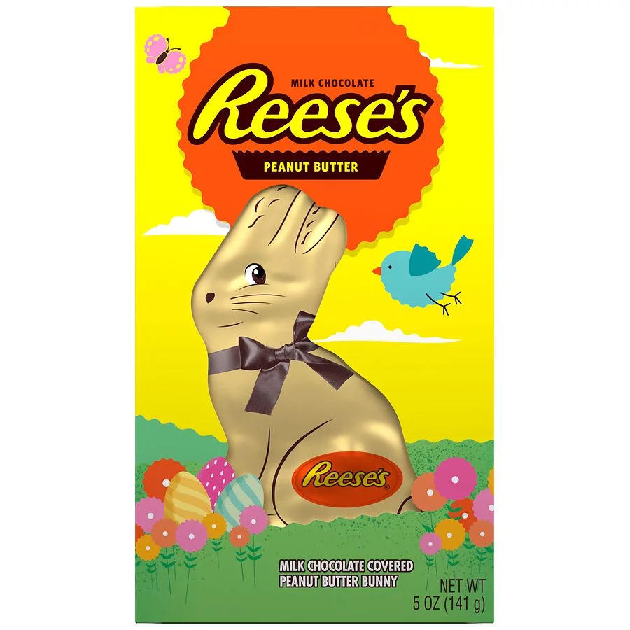 Reese's Peanut Butter Bunny, Easter Candy, Gift Box Milk Chocolate 5.0 oz Pack of 2