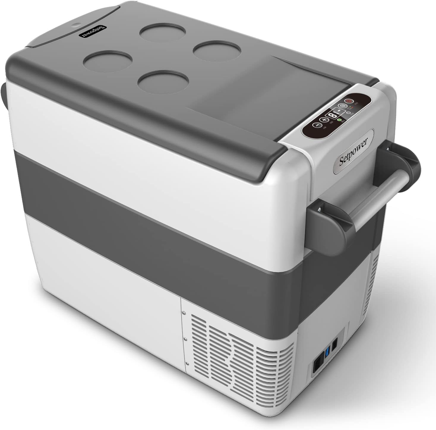 SetPower AJ50 Portable Refrigerator, Car Refrigerator, Portable Fridge Freezer, 12 volt Cooler, Car Fridge, Compact Refrigerator with 3-YEAR Warranty, 12/24V DC and 120-240V AC, Car and Home Use