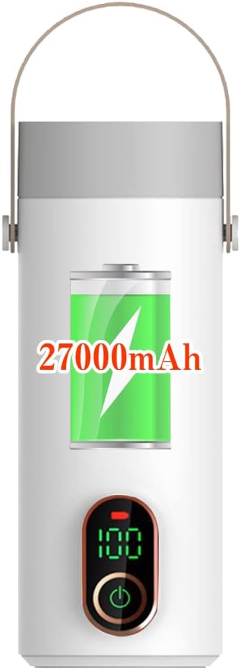 Cordless Portable Electric Kettle, 10 Minutes Fast Boiling 400ML Hot Water Boiler 304 Stainless Steel Travel Kettle with 27000mAh Rechargeable Battery for Outdoor, Road Trip, Travel