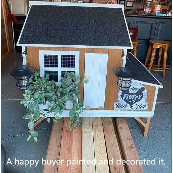 Omitree Deluxe Large Wood Chicken Coop Backyard Hen House 4-8 Chickens with 3 Nesting Box - Pet Supplies online store