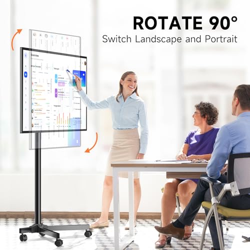 Mobile TV Carts, Rotating Rolling TV Stand on Wheels for 13-50