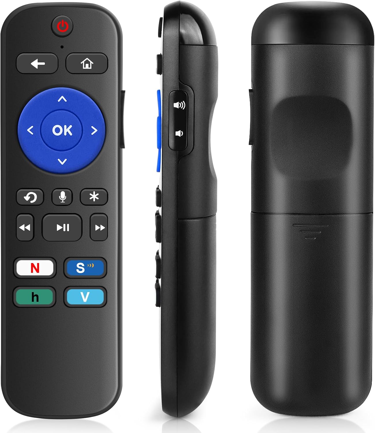 Voice Universal Remote Control for Roku Stick Remote Replacement, for Roku All Streaming Players, Steaming Sticks, Audio and TVs, with 4 App Shorcut Keys