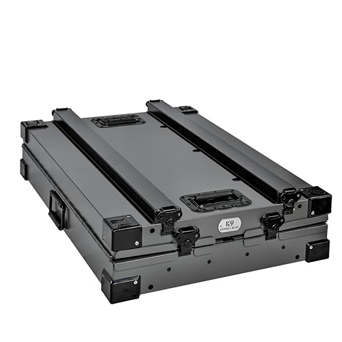 Heavy Duty Fully Collapsible Powder-Coated Aluminum Dog Crate - Medium (Black)