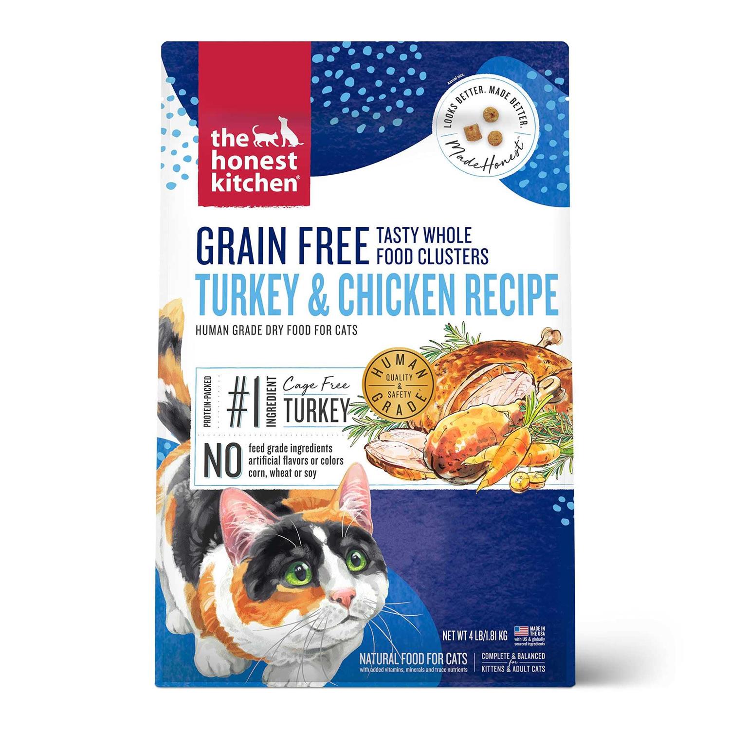 The Honest Kitchen Grain-Free Turkey Chicken Whole Food Clusters Dry Cat Food - Pet Supplies online store