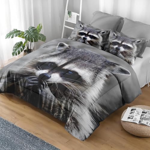 Comforter Set King Size, Palm Leaf Leaves Floral Soft Bedding Set for Kids and Adults, Pink Flamingo Flower Comforter Set with Pillowcase, for Bedroom Bed Decor