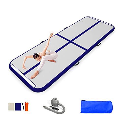 10ft/13ft/16ft/20ft Air Mat Tumble Track Inflatable Gymnastics Tumbling Track Mat with Electric Air Pump for Cheerleading/Practice/Beach/Park/Home use