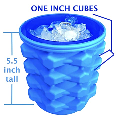 The Ultimate Ice Cube Maker Silicone Bucket with Lid Makes Small-Size Nugget Ice Chips for Soft Drinks, Crushed Ice Tray Mold, Wine Chilling Bucket Magic Ice Maker Bucket Ice Chamber Ice Cube Cylinder