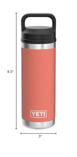 YETI Rambler 18 oz Bottle, Vacuum Insulated, Stainless Steel with Chug Cap, Sandstone Pink