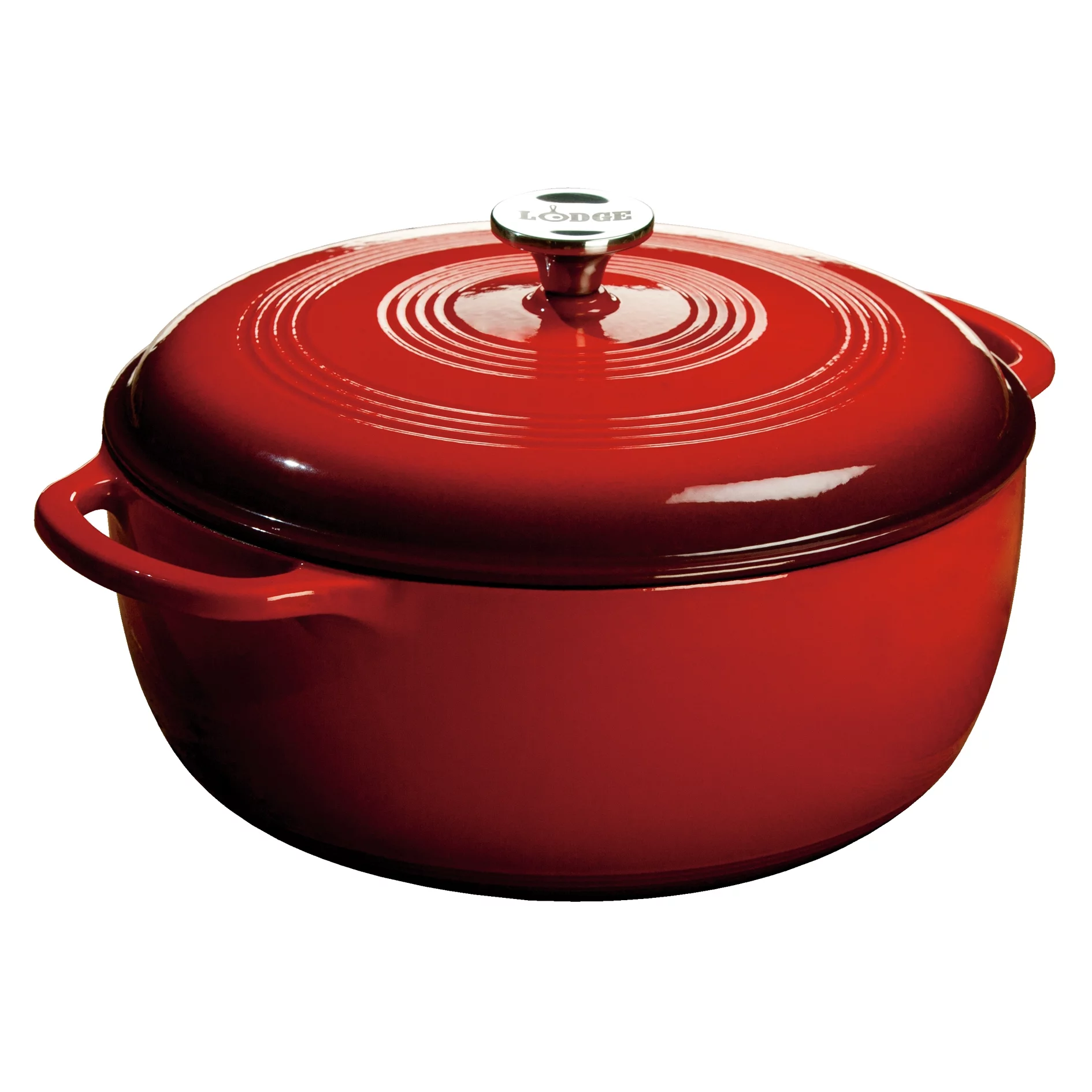 Lodge Cast Iron 7.5 Quart Enameled Dutch Oven Red