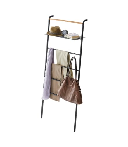 YAMAZAKI home Tower Leaning Ladder With Shelf White