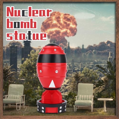 Fallout Nuke Statue Mini Nuke Bomb Storage Box Figurines,Fallout Merchandise Nuclear Bomb Collection Gift,Fallout Decor Suitable for Desktop Bookshelf Bedroom (ArmyGreen)