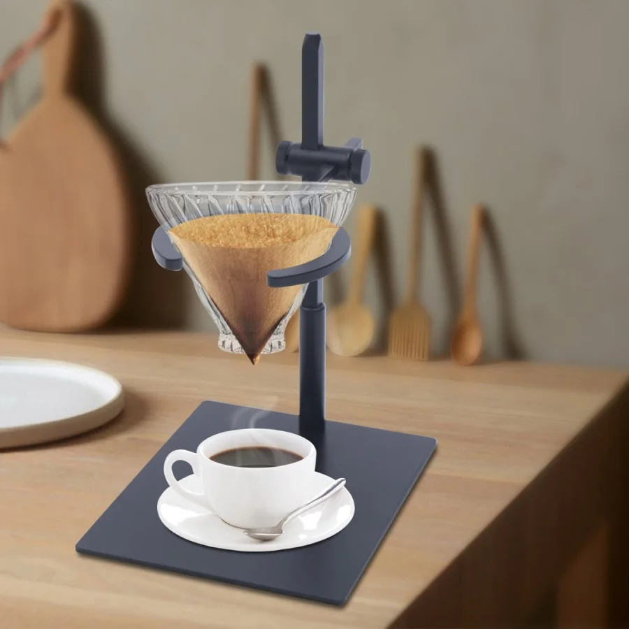 TFCFL Pour Over Stand Coffee Station Pour Over Coffee Dripper Adjustable Coffee Filter Stand Holder Black 7.56