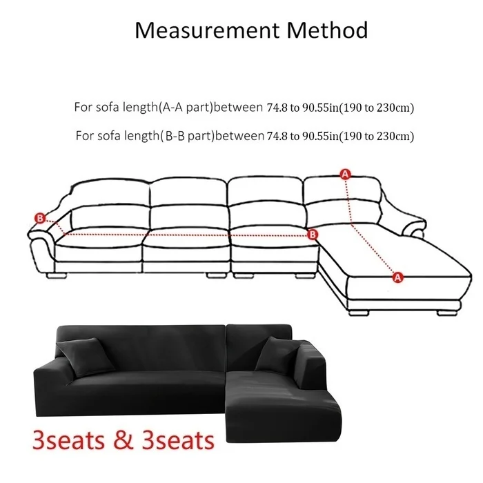 New L Shape Sofa Covers Universal Stretch Fabric Solid Color Corner Couch Cover Elastic Anti-ash Decor Resistant Sofa Slipcover
