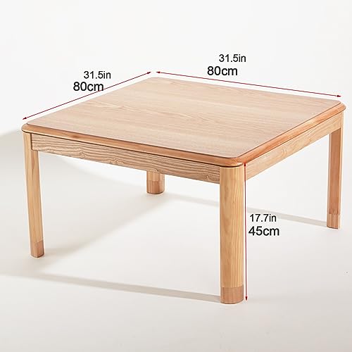 Kotatsu Table Blanket with Electric Heater, Japanese Furniture Futon Floor Table Set, Bedroom Tatami Heated Stove, Winter Foot Warmer Wooden Coffee Table, Low Lying Dining and Work Desk, for Home ( Co