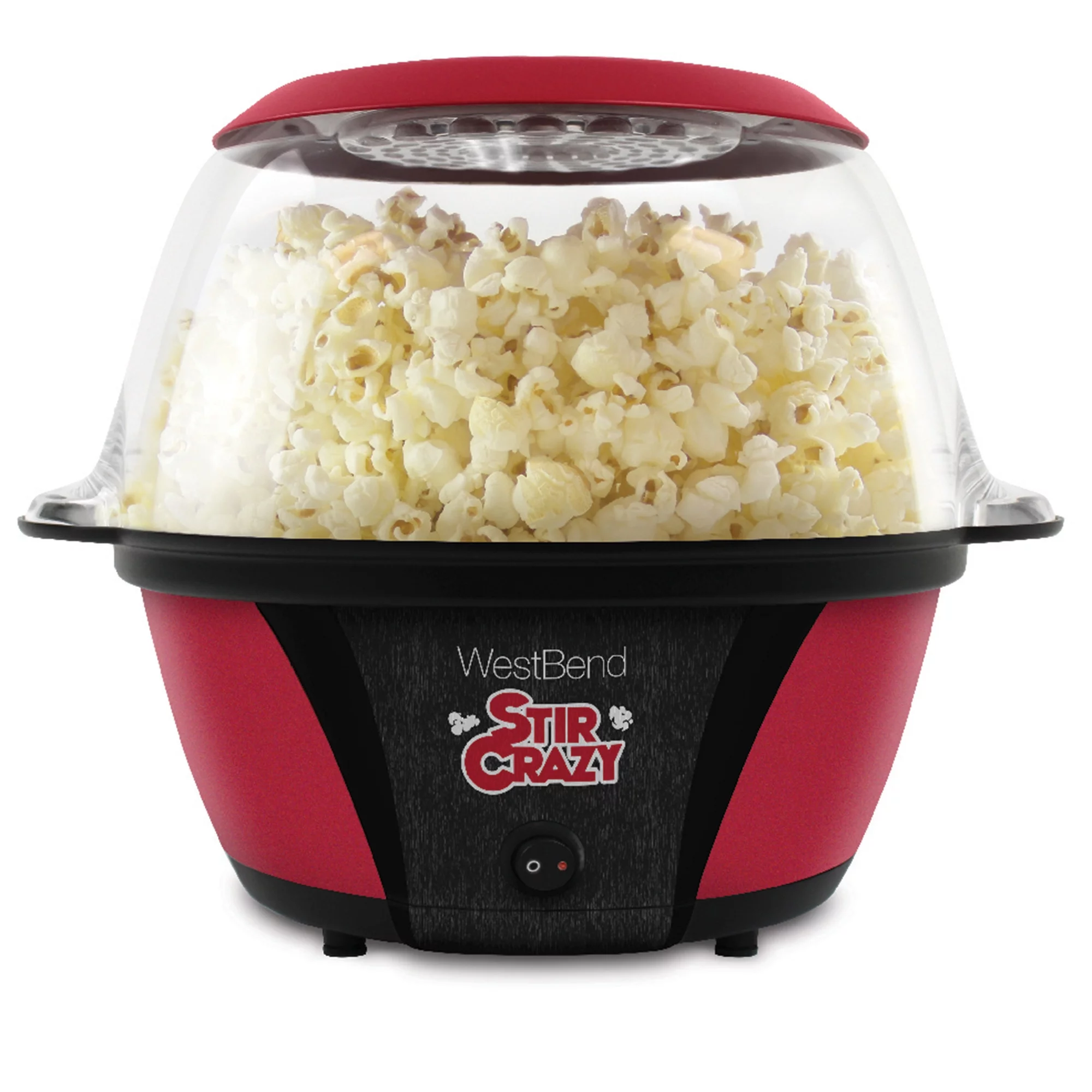 West Bend 82707 Stir Crazy Electric Popcorn Maker Machine, Red