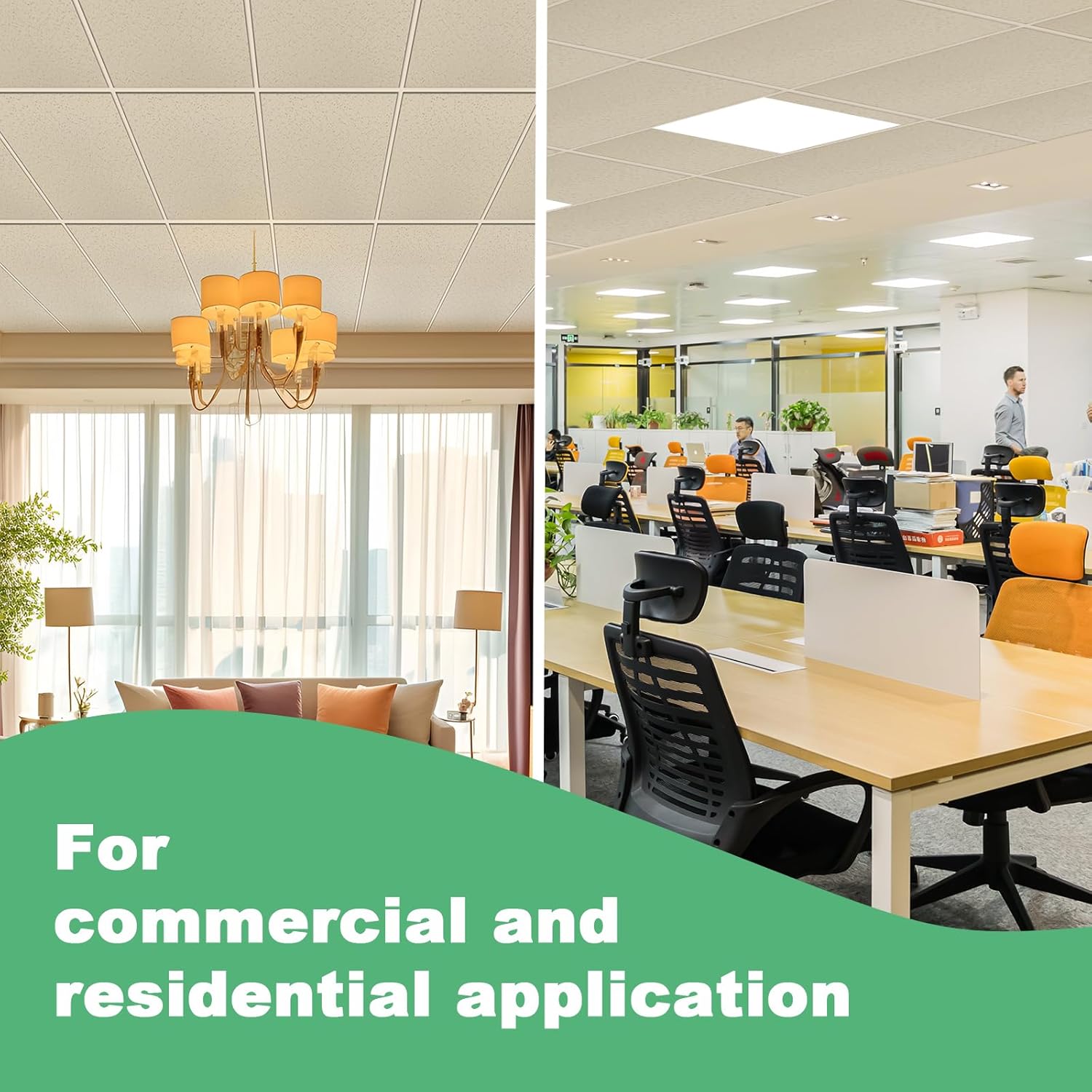 2ft x 4ft Printed Pro Ceiling Tiles - PVC Ceiling Panel 24 x 48in – Waterproof, Washable and Fire-Rated - High-Grade PVC to Prevent Breakage-Package of 10 Tiles