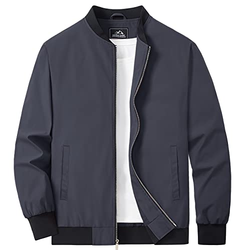 MAGCOMSEN Men's Bomber Jacket Lightweight Jacket Full Zip Light Windbreaker Casual Stylish Golf Jackets