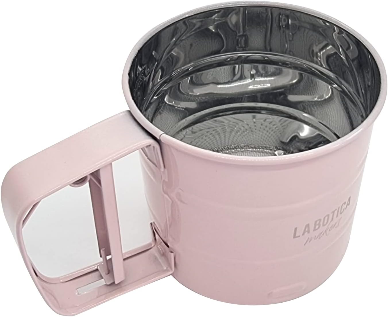 Double Layers Sieve Stainless Steel Hand-held Flour Sifter, Handheld Sieve Flour Strainer, Fine Kitchen Cooking, Sieve Tools for Cooking, Pastry Baking Kitchen Utensil, Pink