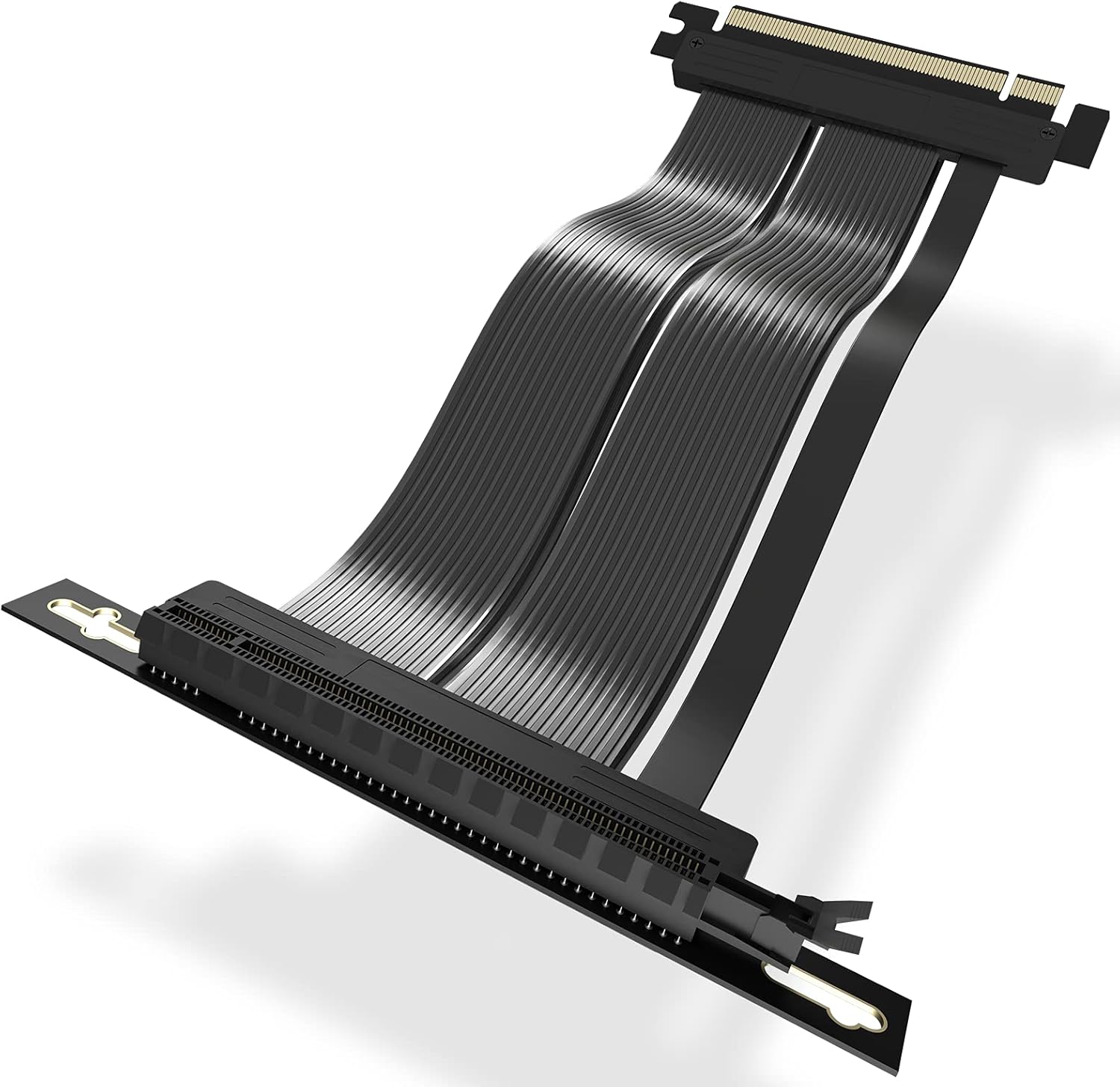 ASIAHORSE PCIE 4.0 16x Shielded Extreme High Speed Riser Cable with PCI Express Port for GPU Extension Card-Right Connector(20CM-90)