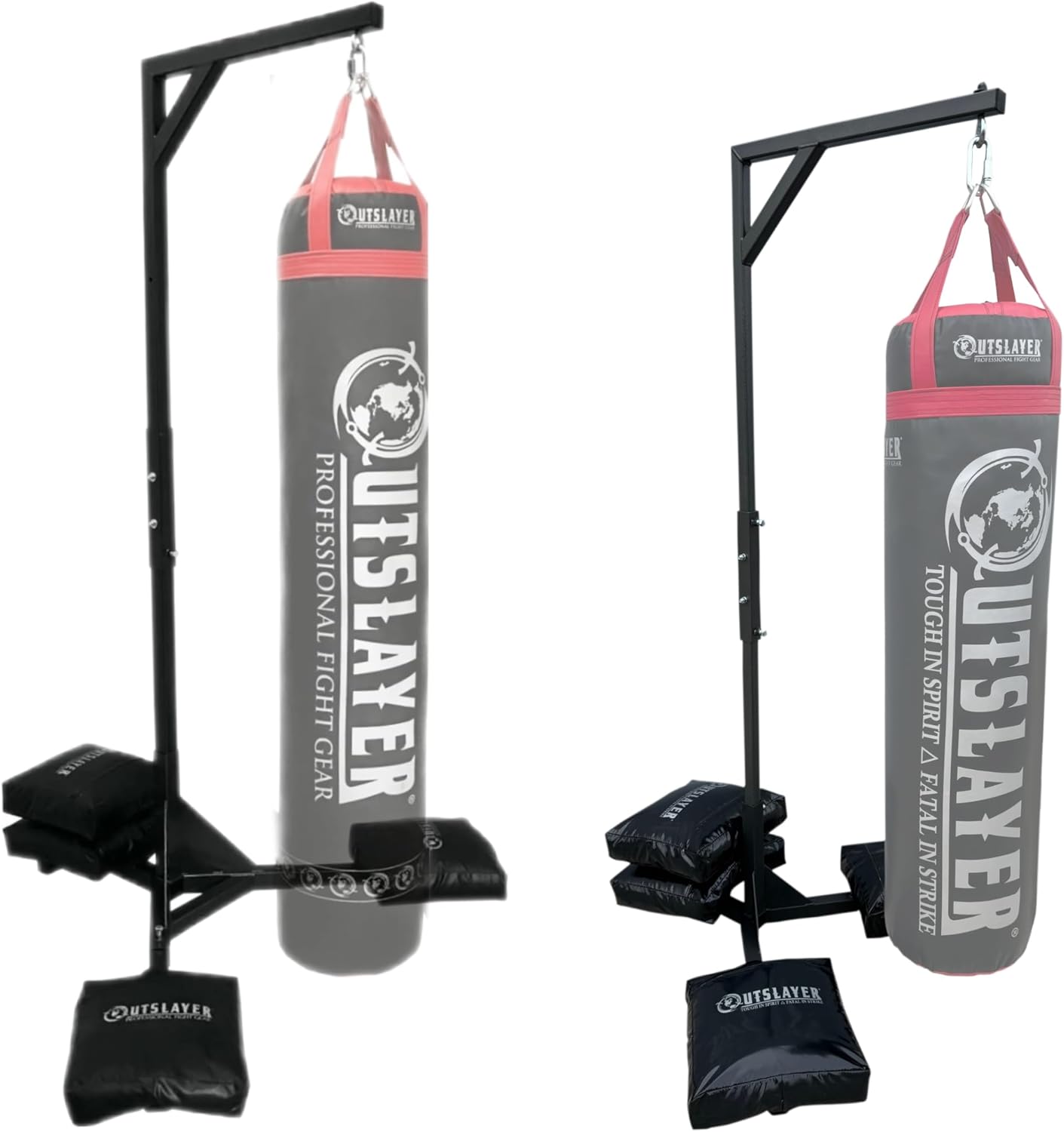 Heavy Duty Punching Bag Stand - 7.8ft / 6.8ft Heavy Bags up to 350lbs - Made in USA - Filled or Unfilled Sandbags - Easy Assembly