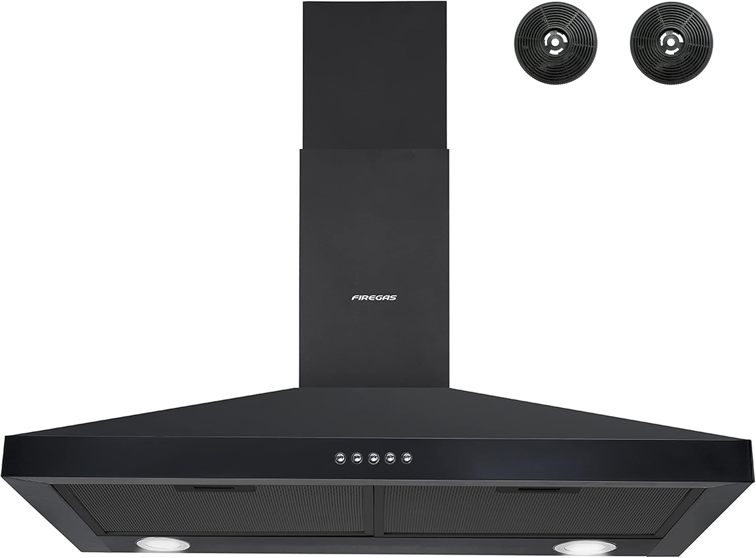 FIREGAS 30 inch Wall Mount Range Hood, Stainless Steel Stove Vent Hood with 3 Speed Exhaust Fan, Aluminum Mesh Filters, Ducted/Ductless Convertible Duct, Push Button, Efficient Airflow,Charcoal Filter