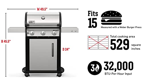 Weber SPIRIT 3-Burner Grill EP-325 Liquid Propane Black