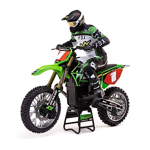 Losi RC Motorcycle Promoto-MX 1/4 Motorcycle Ready-to-Run Combo Includes Battery and Charger Pro Circuit LOS06002 Green