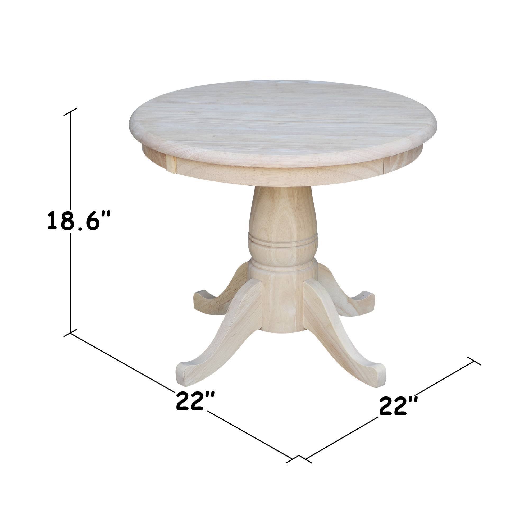 International Concepts Unfinished Round Pedestal Table